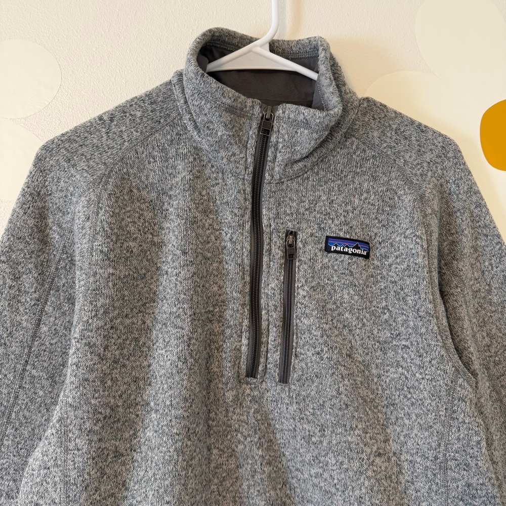 EUC Patagonia Men’s Gray Better Sweater 1/4 Zip Fleece Pullover In Stonewash - Picture 5 of 13